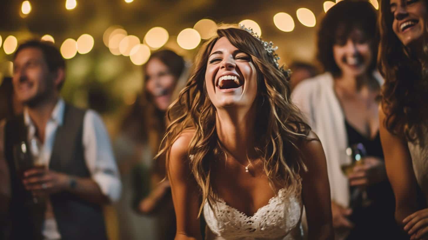 Couple dancing on clouds of dry ice fog at Chicago wedding first dance